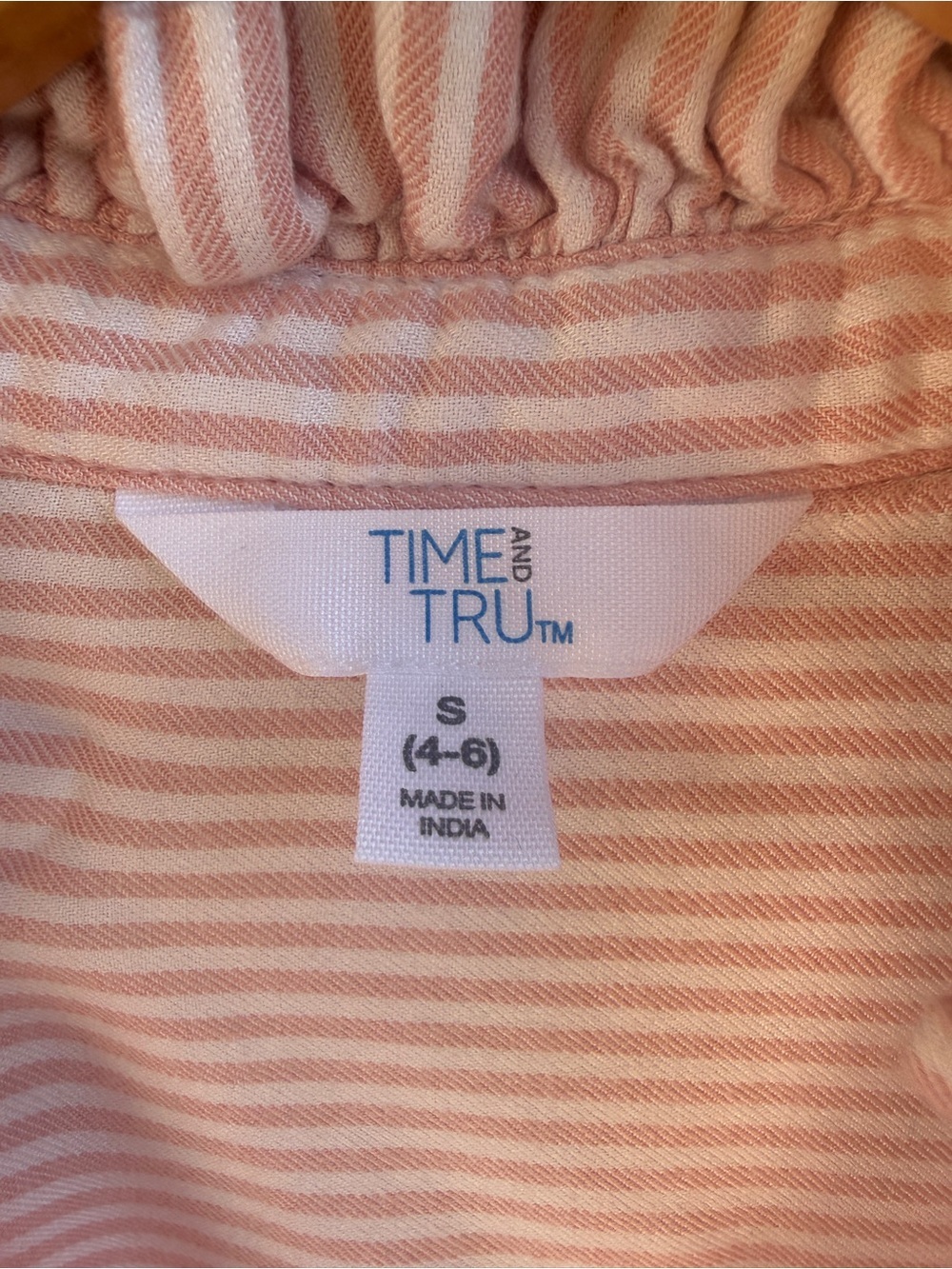 Time and Tru Pink and White Striped Blouse with Red Hearts ❤️ - Picture 4 of 9